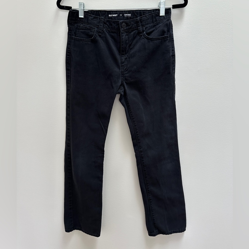Old Navy Boys Straight Built in Tough Jeans in Black Size 14